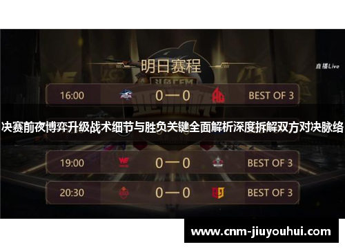 决赛前夜博弈升级战术细节与胜负关键全面解析深度拆解双方对决脉络 决赛前夜博弈升级战术细节与胜负关键全面解析深度拆解双方对决脉络